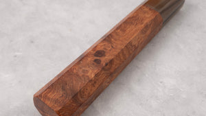 Octagonal Amboyna Burl Handle with Blonde/Marble Ferrule