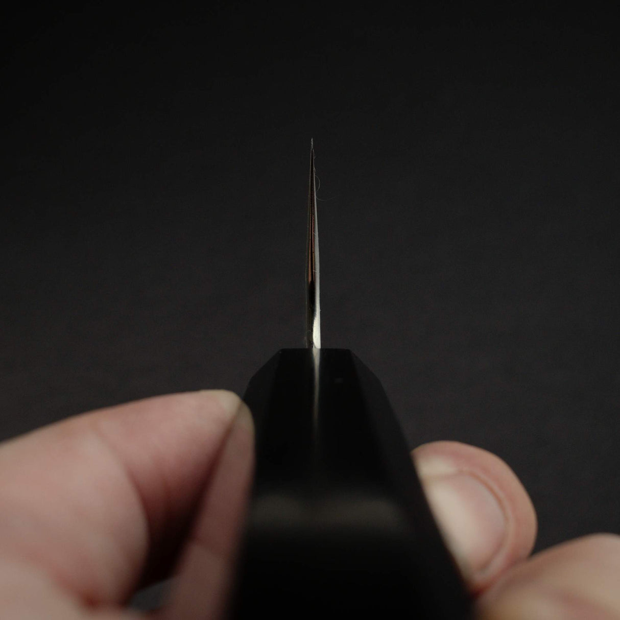 K&S Yuepo SLD 梨地 三德刀 180mm，黑檀木手柄