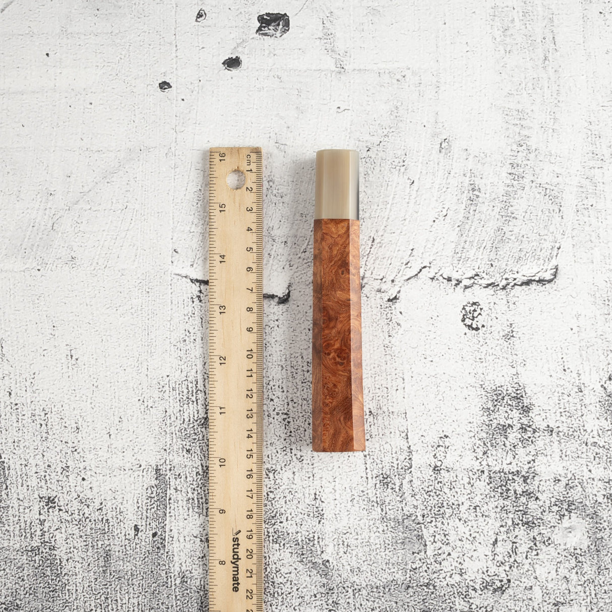 K&S Octagonal Amboyna Burl Handle with Blonde/Marble Ferrule