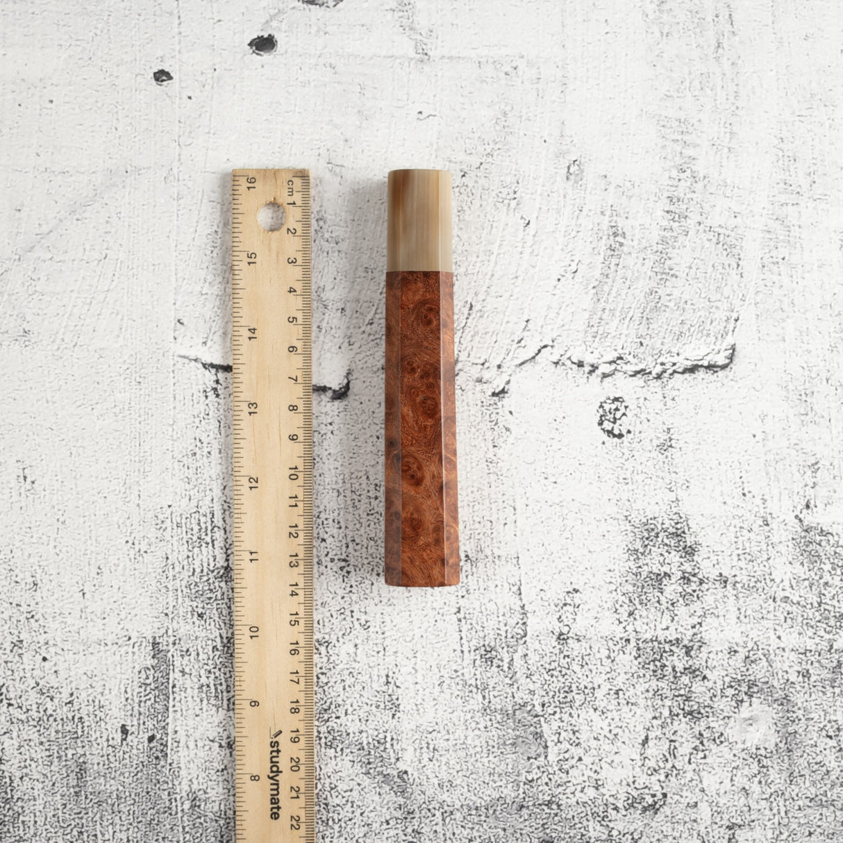 K&S Octagonal Amboyna Burl Handle with Blonde/Marble Ferrule