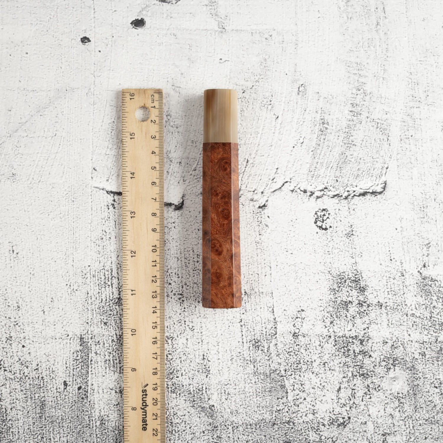 K&S Octagonal Amboyna Burl Handle with Blonde/Marble Ferrule