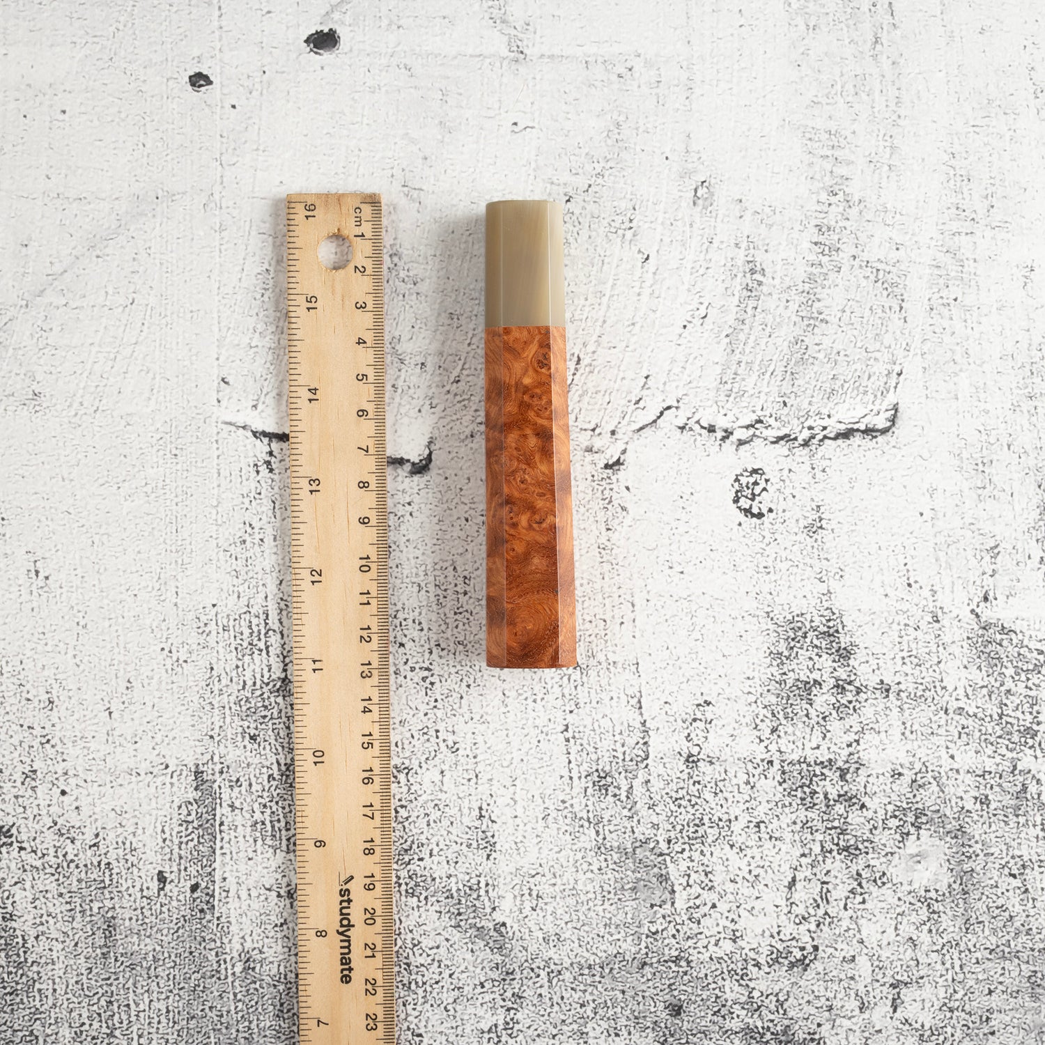 K&S Octagonal Amboyna Burl Handle with Blonde/Marble Ferrule