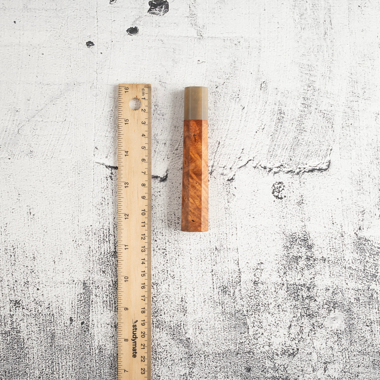 K&S Octagonal Amboyna Burl Handle with Blonde/Marble Ferrule