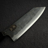 黑鐵 青鋼二號 黑打 文化刀 165mm B-Grade, 紫檀木 Handle