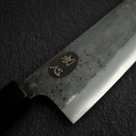 黑鐵 青鋼二號 黑打 文化刀 165mm B-Grade, 紫檀木 Handle