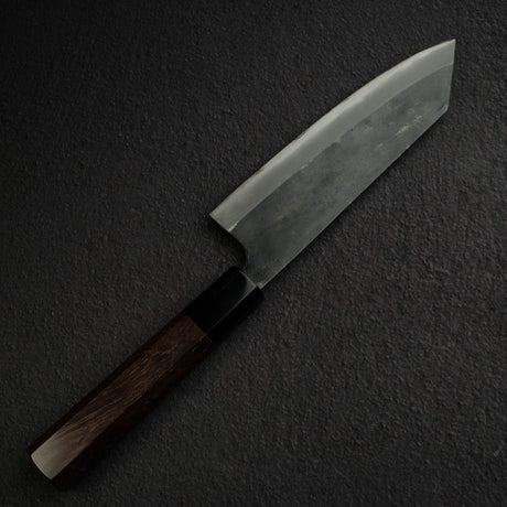 黑鐵 青鋼二號 黑打 文化刀 165mm B-Grade, 紫檀木 Handle