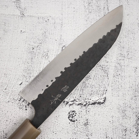 Masakage Koishi AS Santoku 175mm，Aogami Super Kurouchi Tsuchime K&amp;S 心形鐵木手柄
