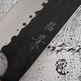 昌景小石 AS 三德刀 175mm，青鋼超級 黑打槌目 K&S 愛心型鐵木手柄