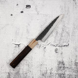 Masakage Koishi AS Petty 120mm, Aogami Super Kurouchi Tsuchime K&S Hearted-shaped Ironwood Handle