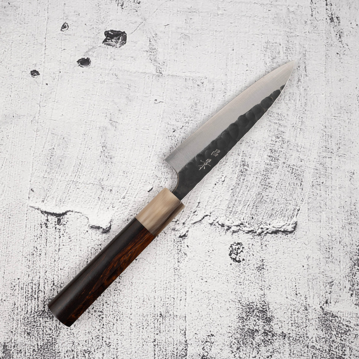 Masakage Koishi AS Petty 120mm, Aogami Super Kurouchi Tsuchime K&S Hearted-shaped Ironwood Handle