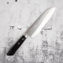 Masutani Kokuryu VG10 Damascus Tsuchime Santoku 170mm Western Handle