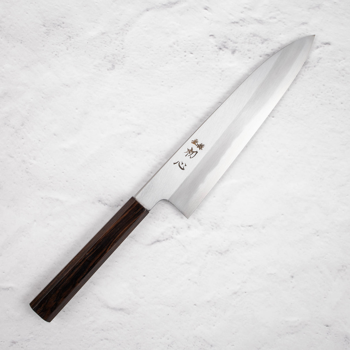 Nakagawa Blue1寬斜角Kasumi Gyuto 210mm黑檀木手柄
