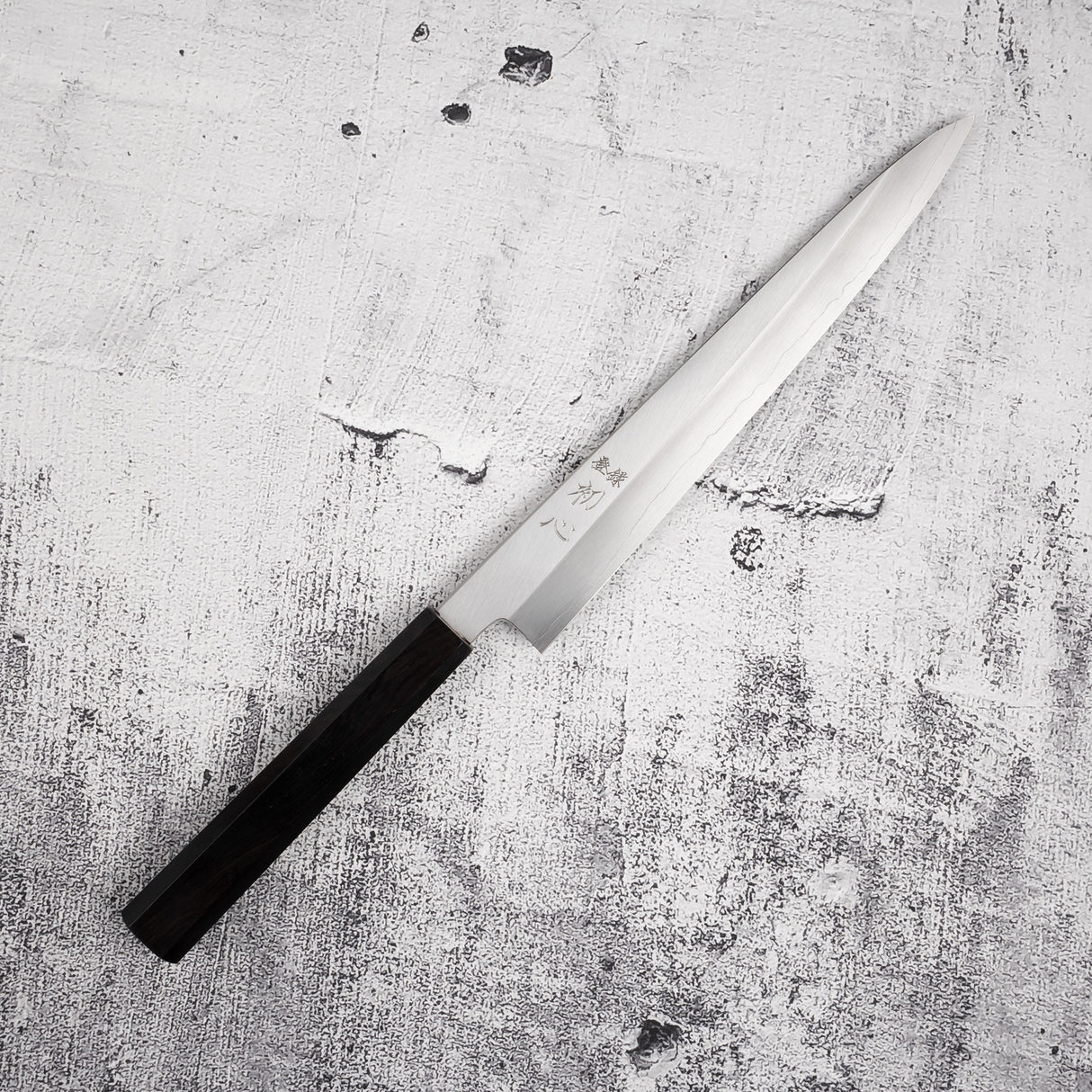 Nakagawa Ginsan Kasumi Finish Sujihiki 240mm 黑檀木