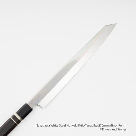 Nakagawa 白鋼 Honyaki K-tip 柳葉刀 270mm 鏡面拋光