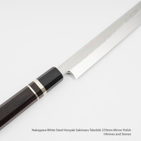 中川白鋼 Honyaki Sakimaru Takobiki 270mm 鏡面拋光