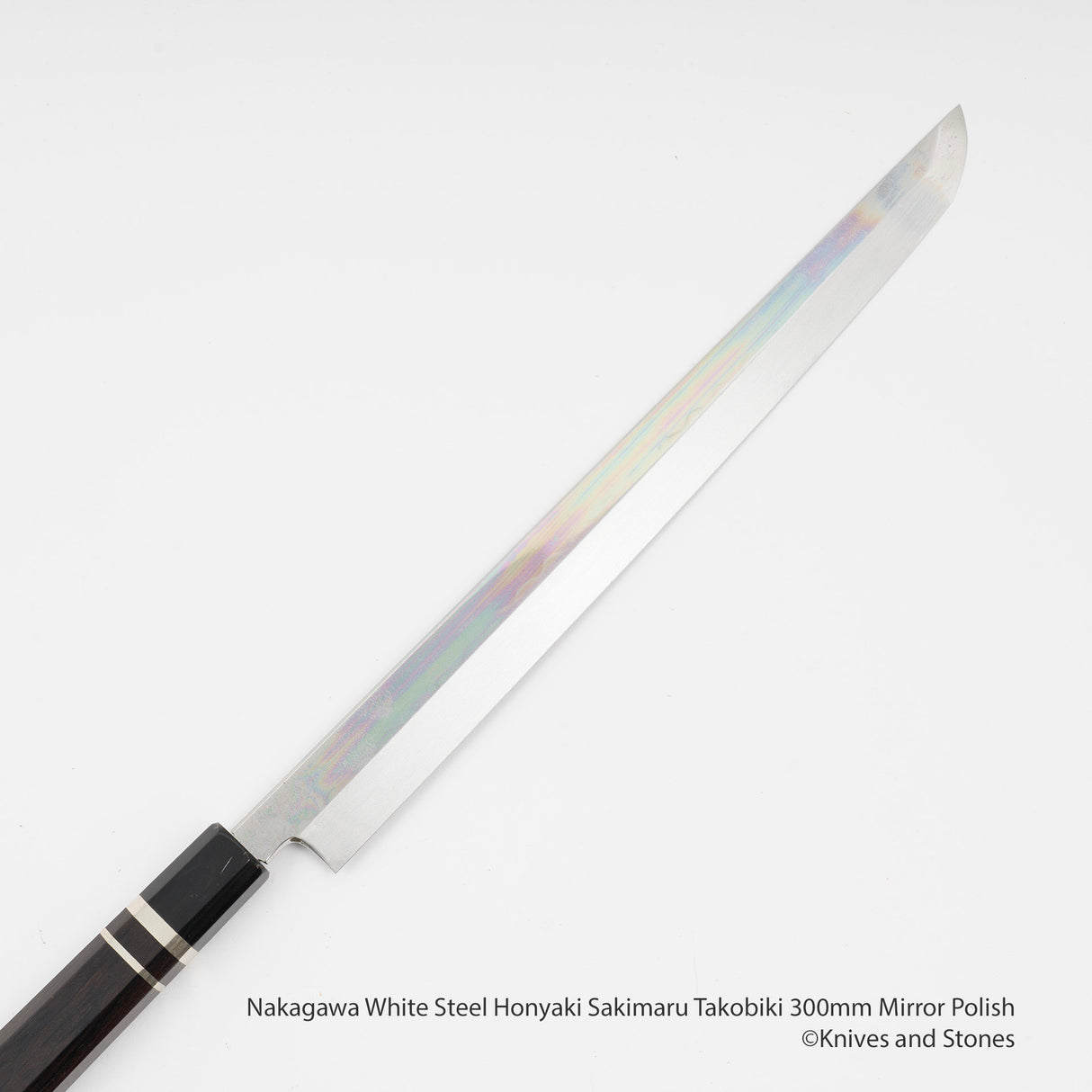 中川白鋼 Honyaki Sakimaru Takobiki 300mm 鏡面拋光