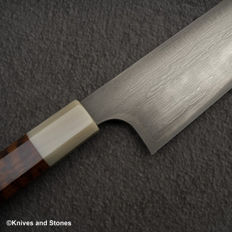 Nigara 白色 1 Mizu-Honyaki 240 毫米武士劍 Hamon Gyuto 蛇木手柄