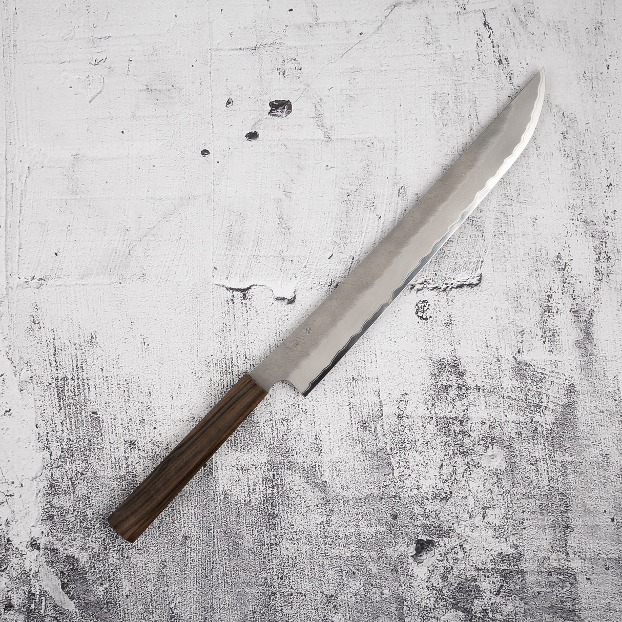 Nigara Aogami (藍色) Super Sakimaru Sujihiki 300mm Tsuchime Black Chacate
