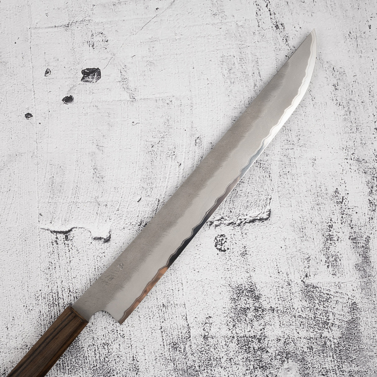 Nigara Aogami (藍色) Super Sakimaru Sujihiki 300mm Tsuchime Black Chacate
