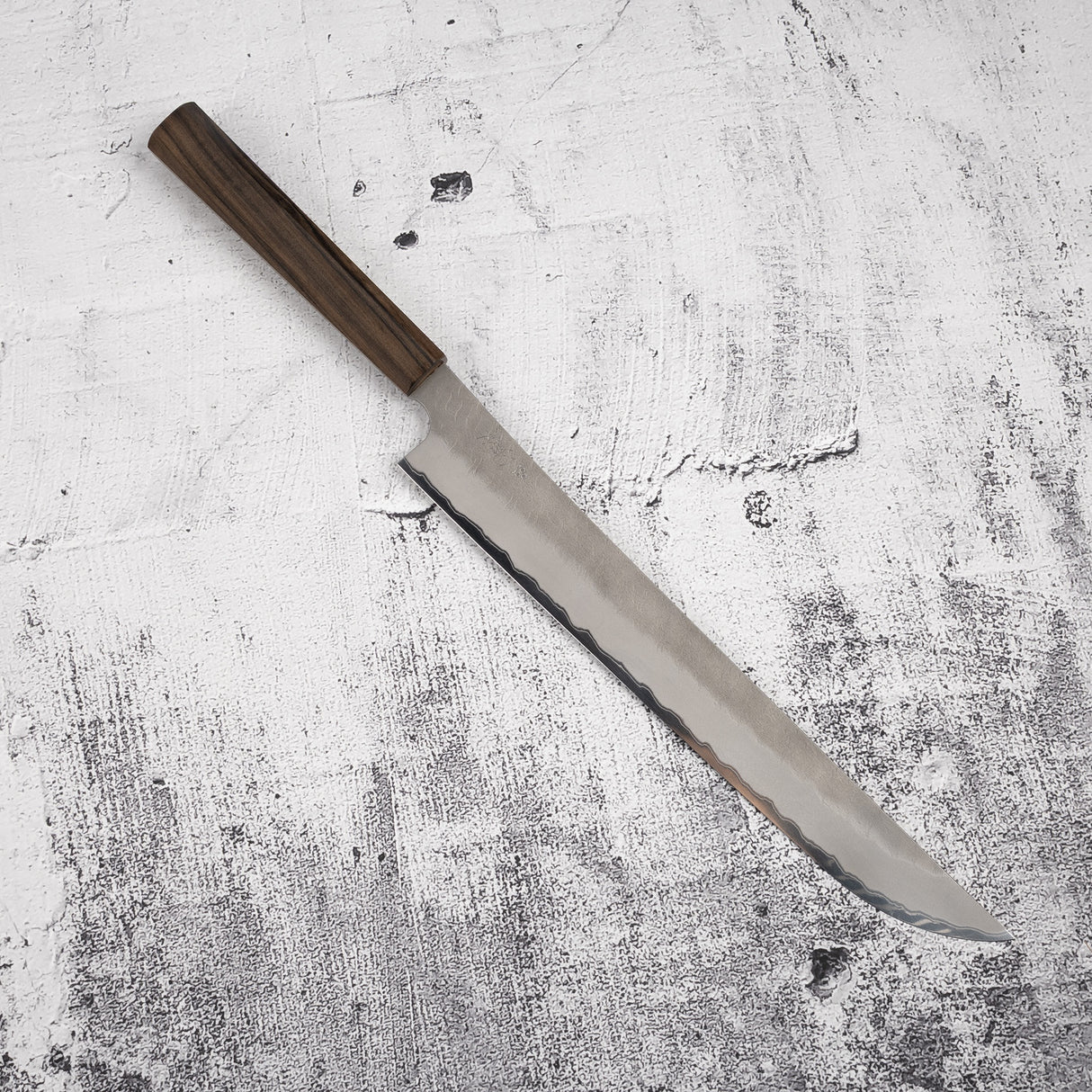 Nigara Aogami (藍色) Super Sakimaru Sujihiki 300mm Tsuchime Black Chacate