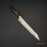 Nigara Anmon Kurozome Blue 2 Damascus Kiritsuke Yanagiba 270mm
