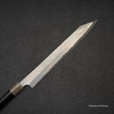 Nigara Anmon Kurozome Blue 2 Damascus Kiritsuke Yanagiba 300mm