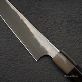 Nigara Anmon Kurozome Blue 2 Damascus Kiritsuke Yanagiba 300mm