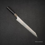 Nigara Anmon Kurozome Blue 2 Damascus Kiritsuke Yanagiba 300mm