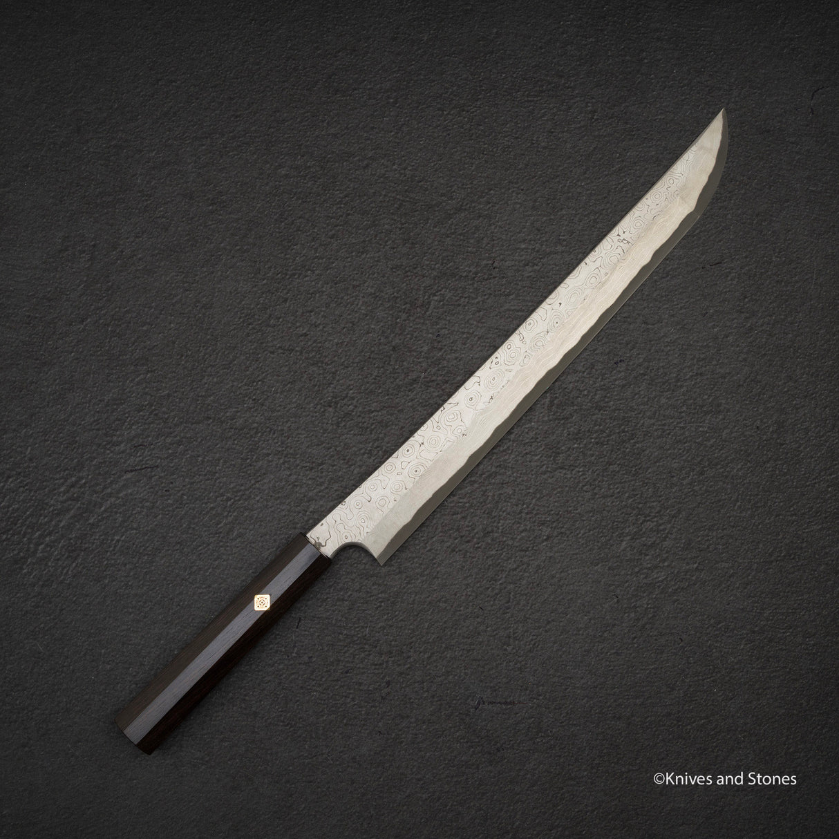 Nigara 暗門 黑染 藍色 2 大馬士革 崎丸 章引柳葉 330mm