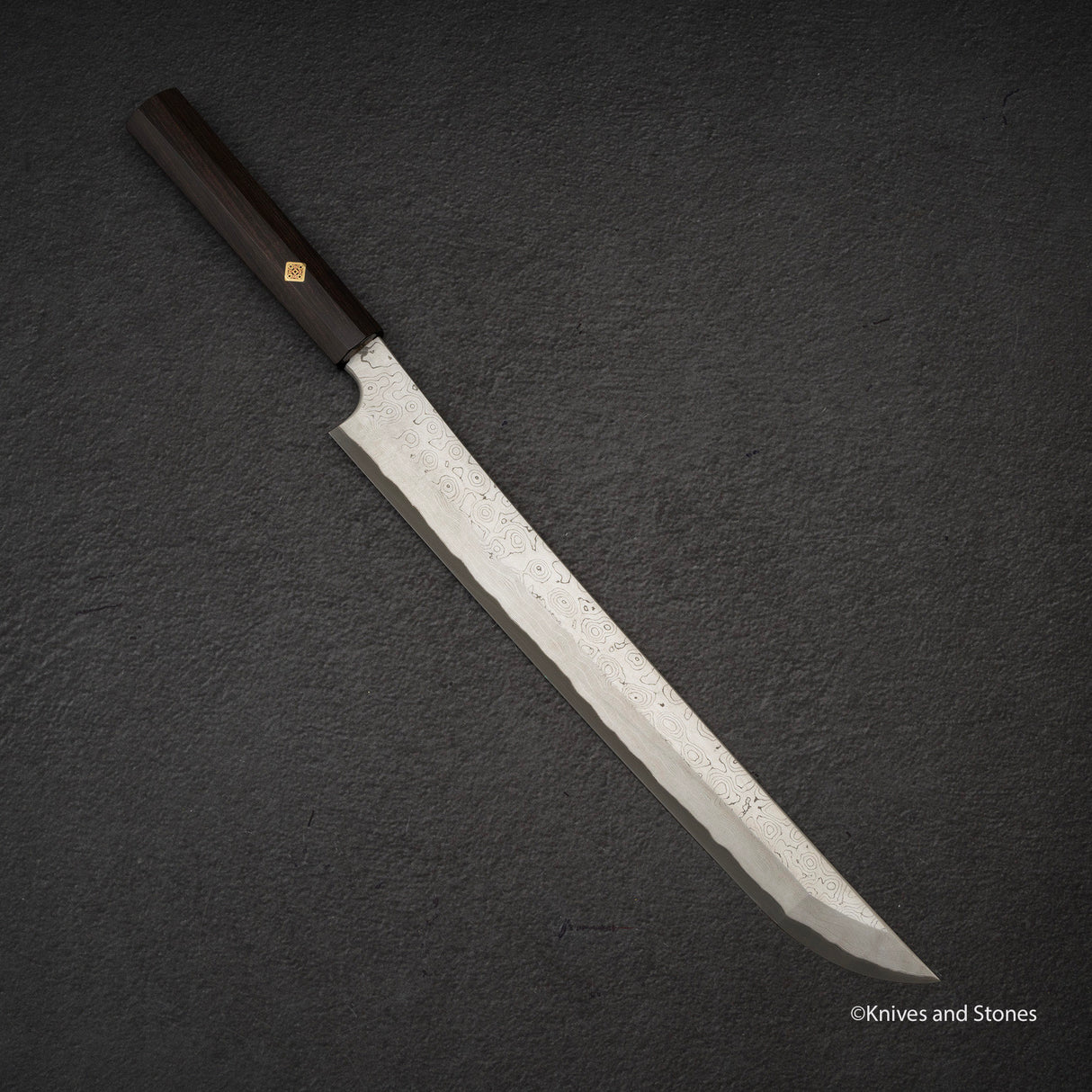 Nigara 暗門 黑染 藍色 2 大馬士革 崎丸 章引柳葉 330mm