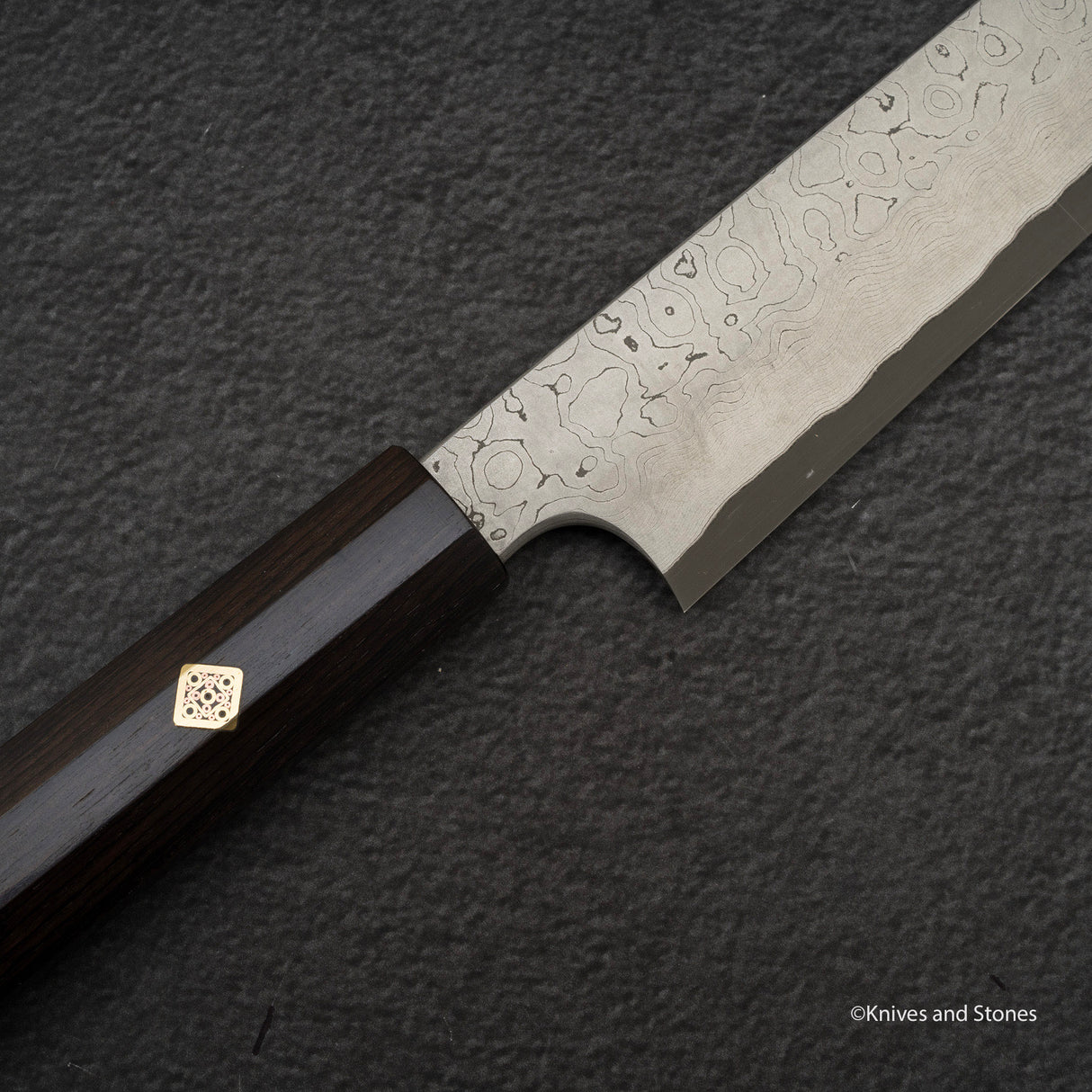 Nigara Anmon Kurozome Blue 2 Damascus Yanagiba 300mm