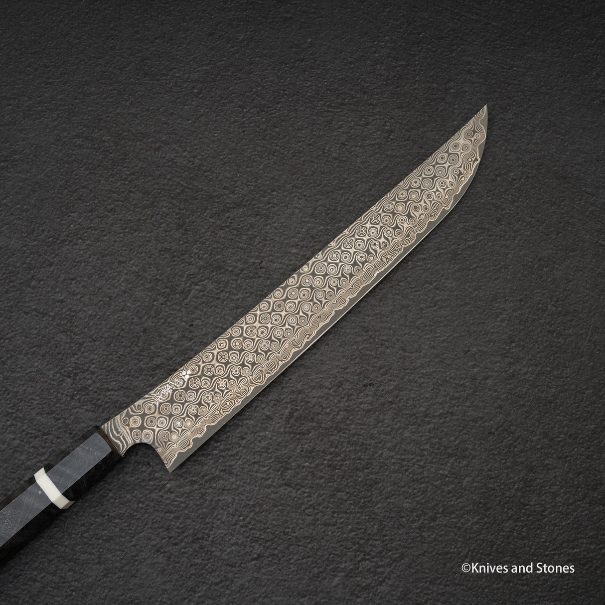 Nigara Anmon SG2 Raindrop Damascus Sakimaru Sujihiki 270mm