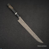 Nigara Anmon SG2 Raindrop Damascus Sakimaru Sujihiki 300mm