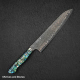 Nigara Anmon（暗紋）SG2 雨滴大馬士革 Gyuto 240 毫米珍珠母貝鑲嵌手柄