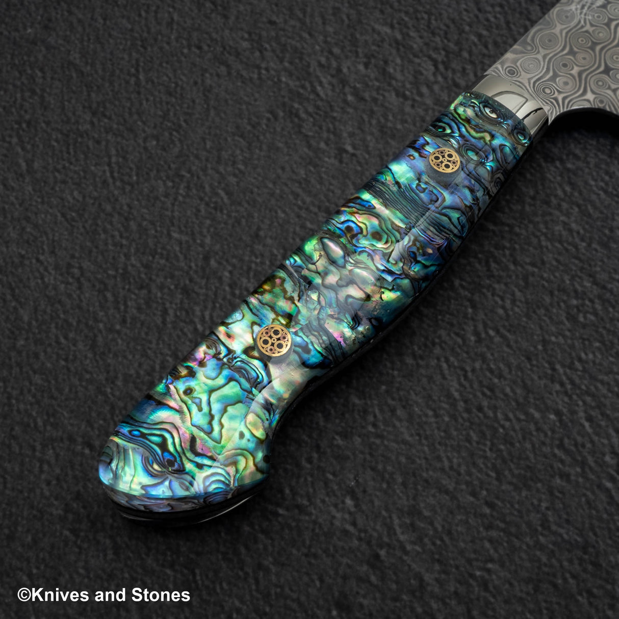 Nigara Anmon（暗紋）SG2 雨滴大馬士革 Gyuto 240 毫米珍珠母貝鑲嵌手柄