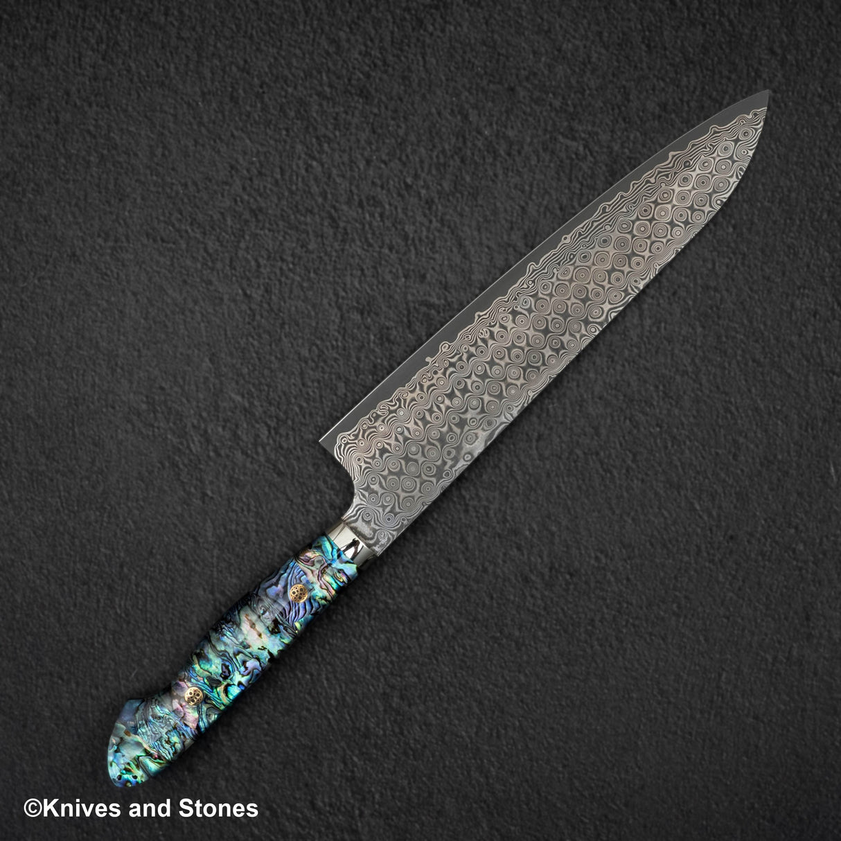 Nigara Anmon（暗紋）SG2 雨滴大馬士革 Gyuto 240 毫米珍珠母貝鑲嵌手柄