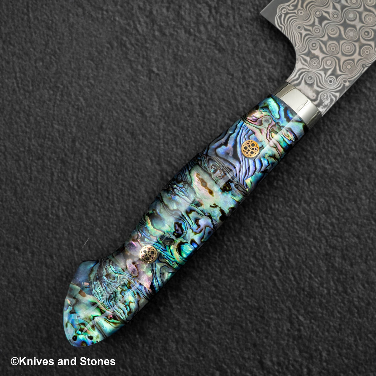 Nigara Anmon（暗紋）SG2 雨滴大馬士革 Gyuto 240 毫米珍珠母貝鑲嵌手柄
