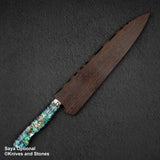 Nigara Anmon（暗紋）SG2 雨滴大馬士革 Gyuto 240 毫米珍珠母貝鑲嵌手柄