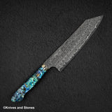 Nigara Anmon（暗紋）SG2 雨滴大馬士革 K 尖 Gyuto 210 毫米珍珠母鑲嵌手柄
