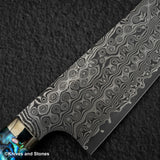 Nigara Anmon（暗紋）SG2 雨滴大馬士革 K 尖 Gyuto 210 毫米珍珠母鑲嵌手柄