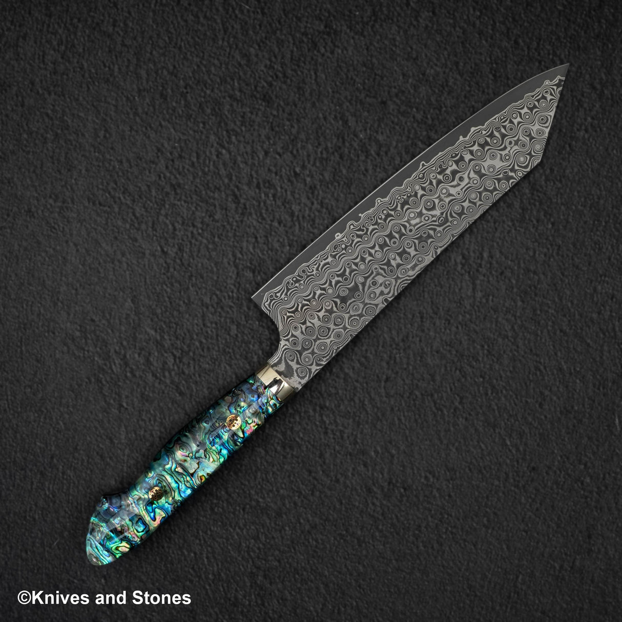 Nigara Anmon（暗紋）SG2 雨滴大馬士革 K 尖 Gyuto 210 毫米珍珠母鑲嵌手柄