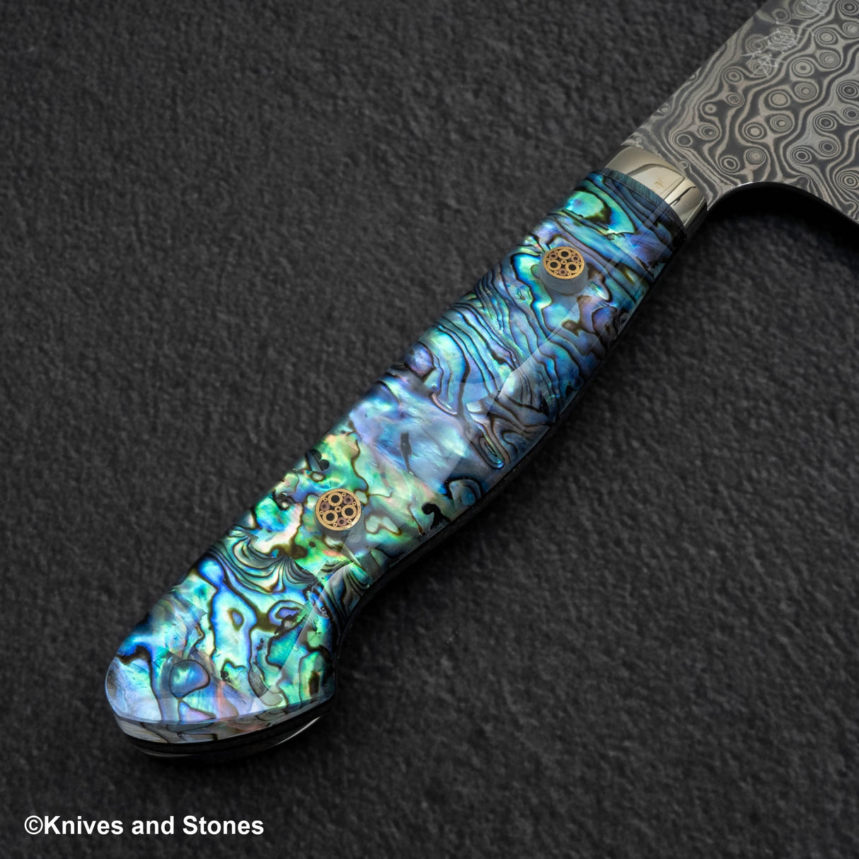 Nigara Anmon (暗紋) SG2 Raindrop Damascus K tip Gyuto 240mm Mother-of-Pearl Inlay Handle