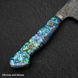 Nigara Anmon (暗紋) SG2 Raindrop Damascus K tip Gyuto 240mm Mother-of-Pearl Inlay Handle