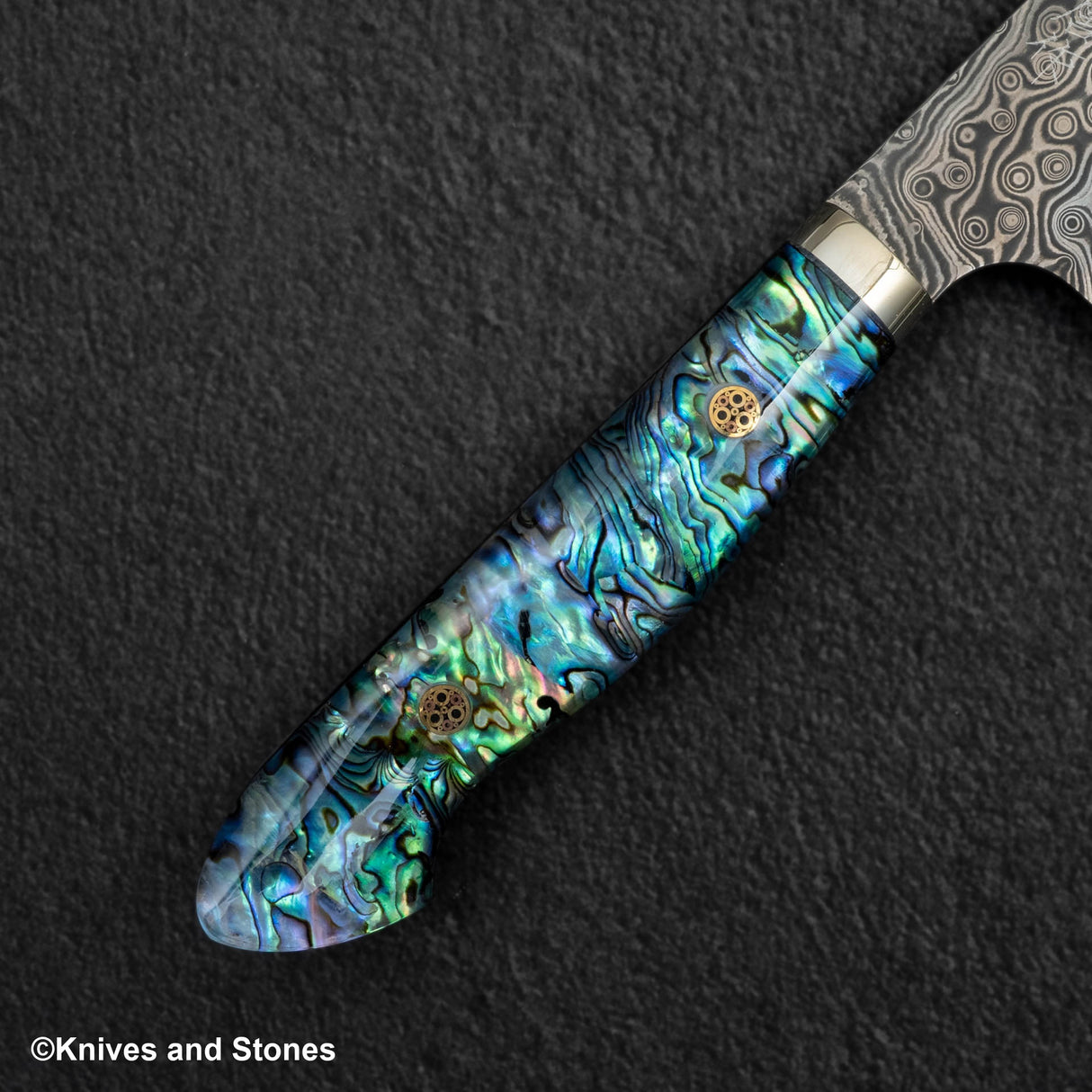 Nigara Anmon (暗紋) SG2 Raindrop Damascus K tip Gyuto 240mm Mother-of-Pearl Inlay Handle
