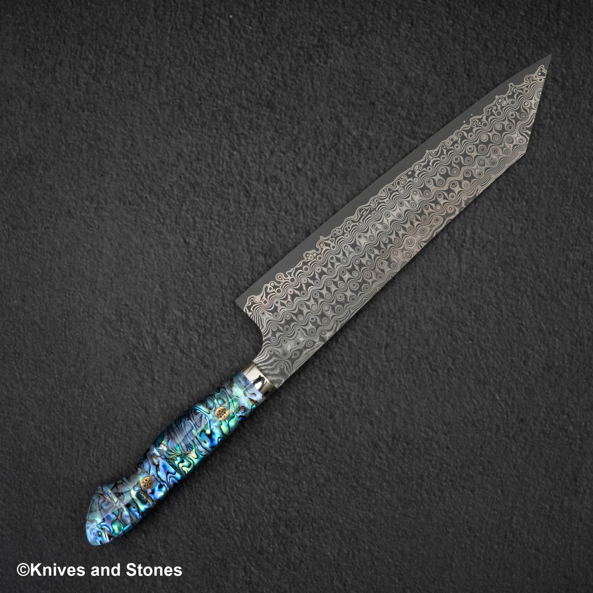 Nigara Anmon (暗紋) SG2 Raindrop Damascus K tip Gyuto 240mm Mother-of-Pearl Inlay Handle
