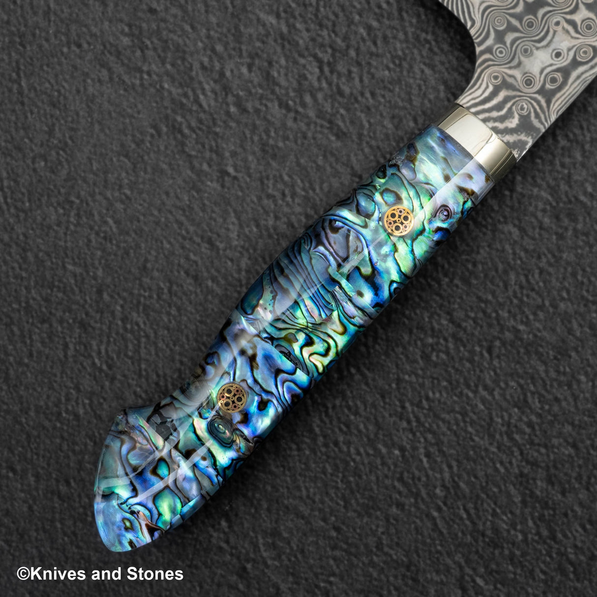 Nigara Anmon (暗紋) SG2 Raindrop Damascus K tip Gyuto 240mm Mother-of-Pearl Inlay Handle