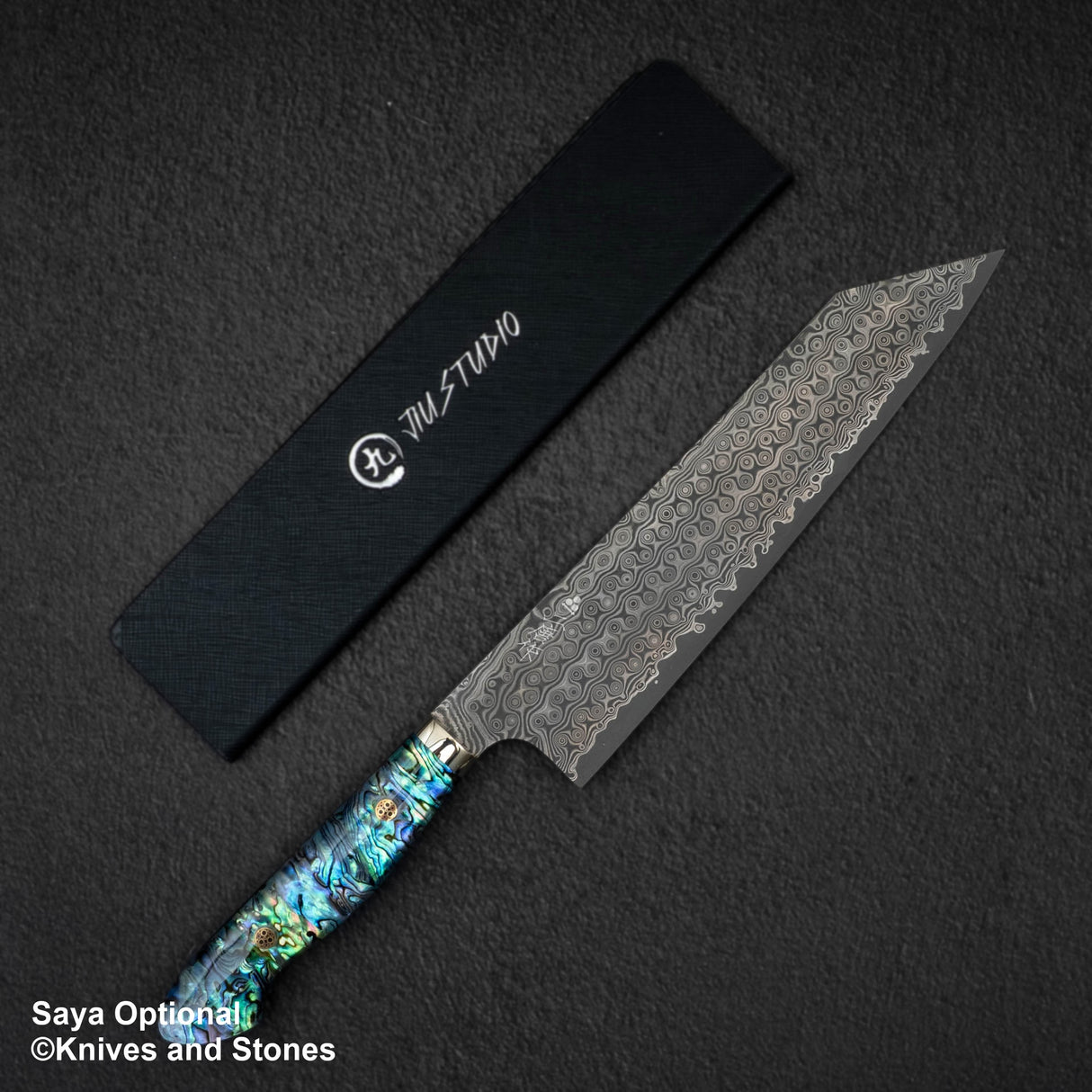 Nigara Anmon (暗紋) SG2 Raindrop Damascus K tip Gyuto 240mm Mother-of-Pearl Inlay Handle