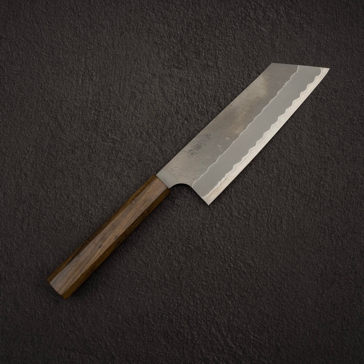 Nigara Aogami（藍色）超級霧面 Migaki Tsuchime 成品 Nakiri 165mm 黑色 Chacate