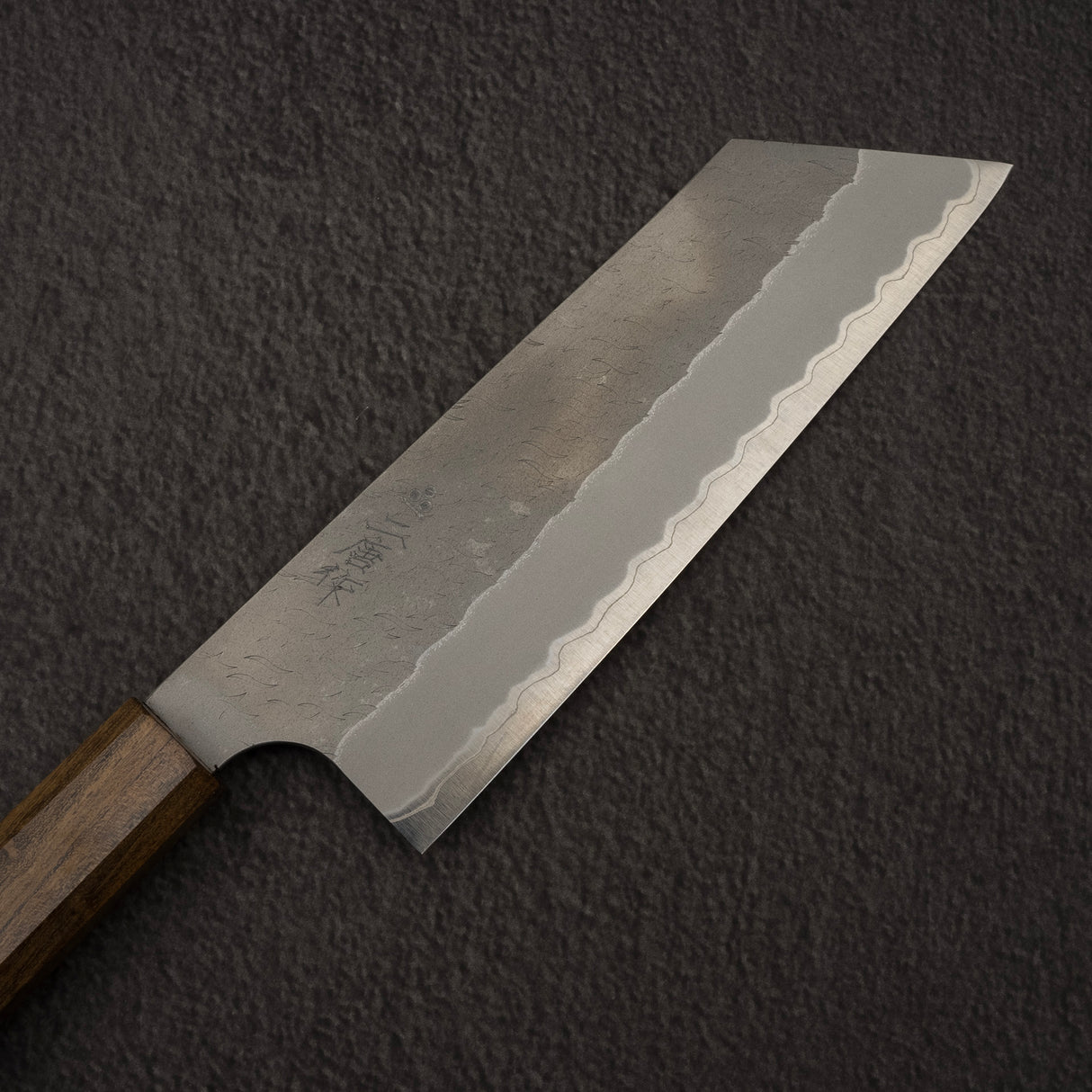 Nigara Aogami（藍色）超級霧面 Migaki Tsuchime 成品 Nakiri 165mm 黑色 Chacate