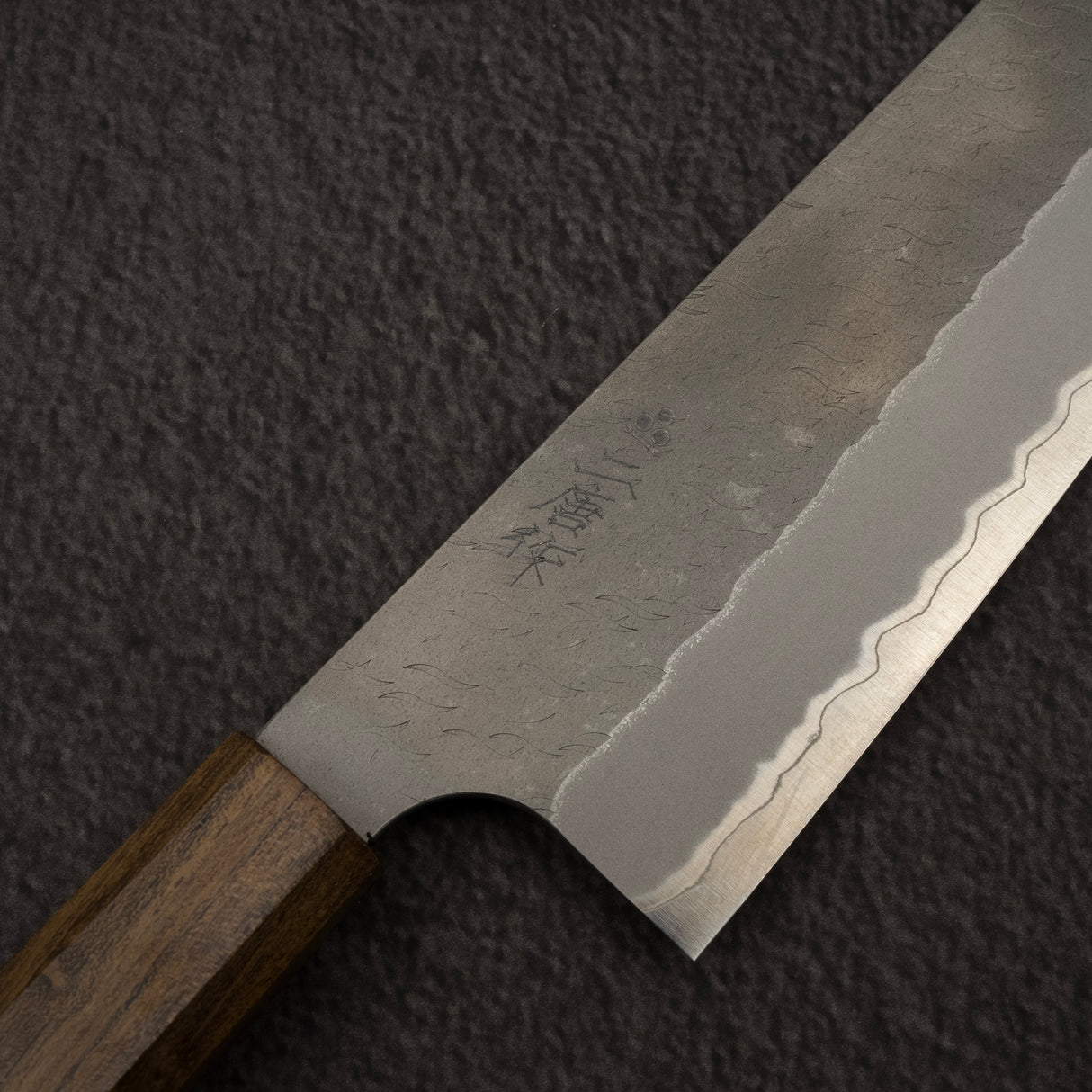 Nigara Aogami（藍色）超級霧面 Migaki Tsuchime 成品 Nakiri 165mm 黑色 Chacate